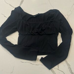 ASOS Black Cropped Long Sleeve Top – Size 4